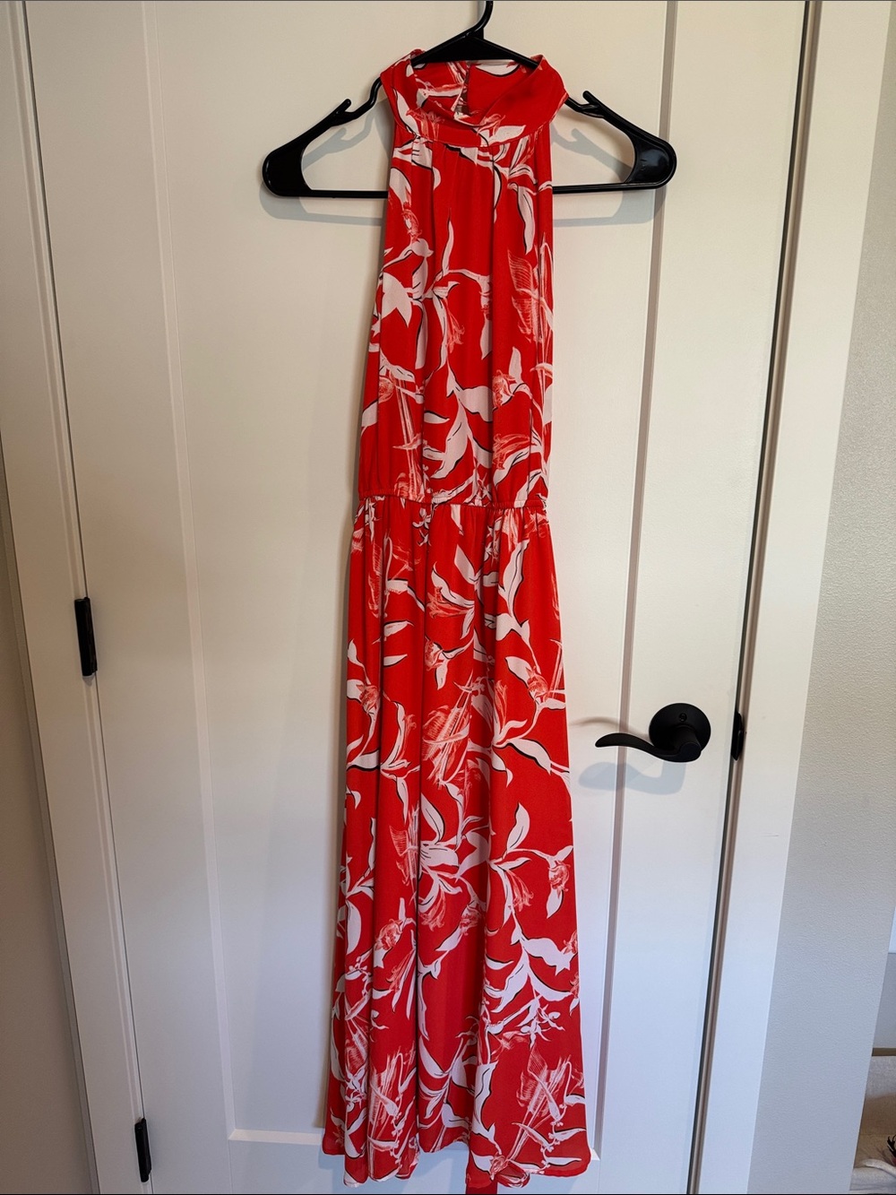 Worthington Red Floral Halter Maxi Dress